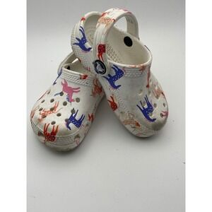 Crocs Clogs Fun Unicorn Print Comfort Casual‎ Shoes sz 7